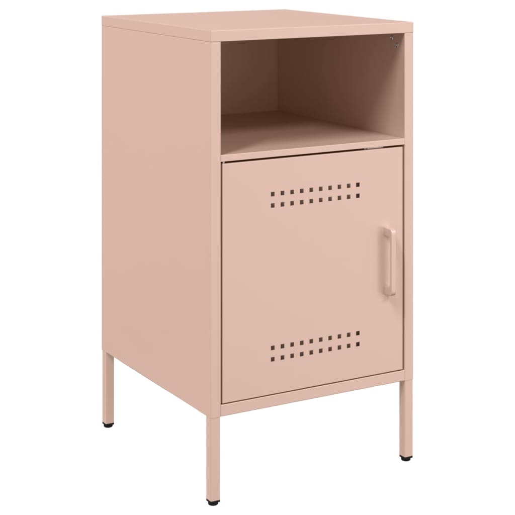 vidaXL Bedside Cabinet | Set of 2 | Pink | Cold-rolled steel | Standard