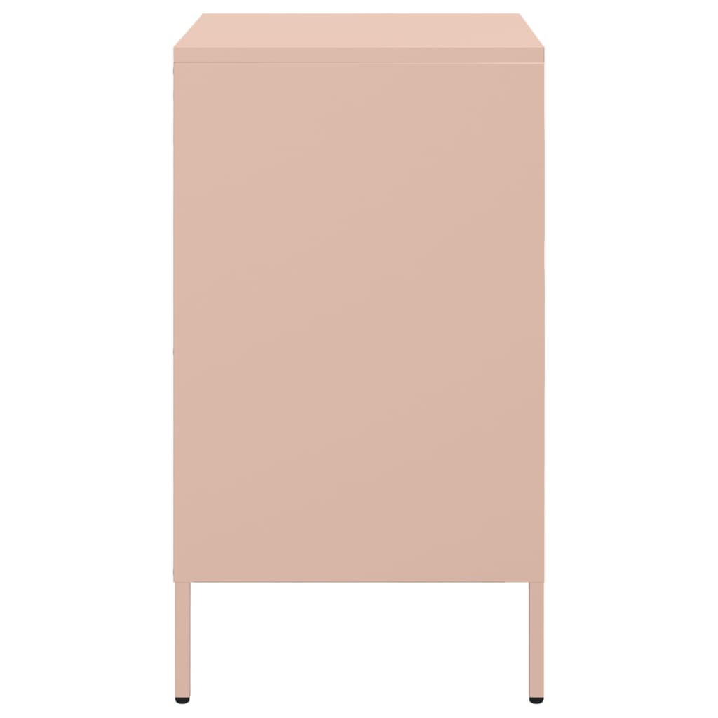 vidaXL Bedside Cabinet | Set of 2 | Pink | Cold-rolled steel | Standard