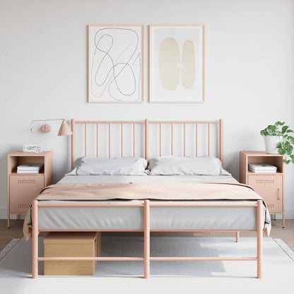 vidaXL Bedside Cabinet | Set of 2 | Pink | Cold-rolled steel | Standard