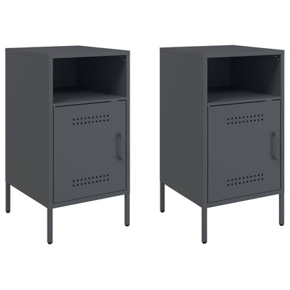 vidaXL Bedside Cabinets 2 pcs Anthracite 36x39x68 cm Steel