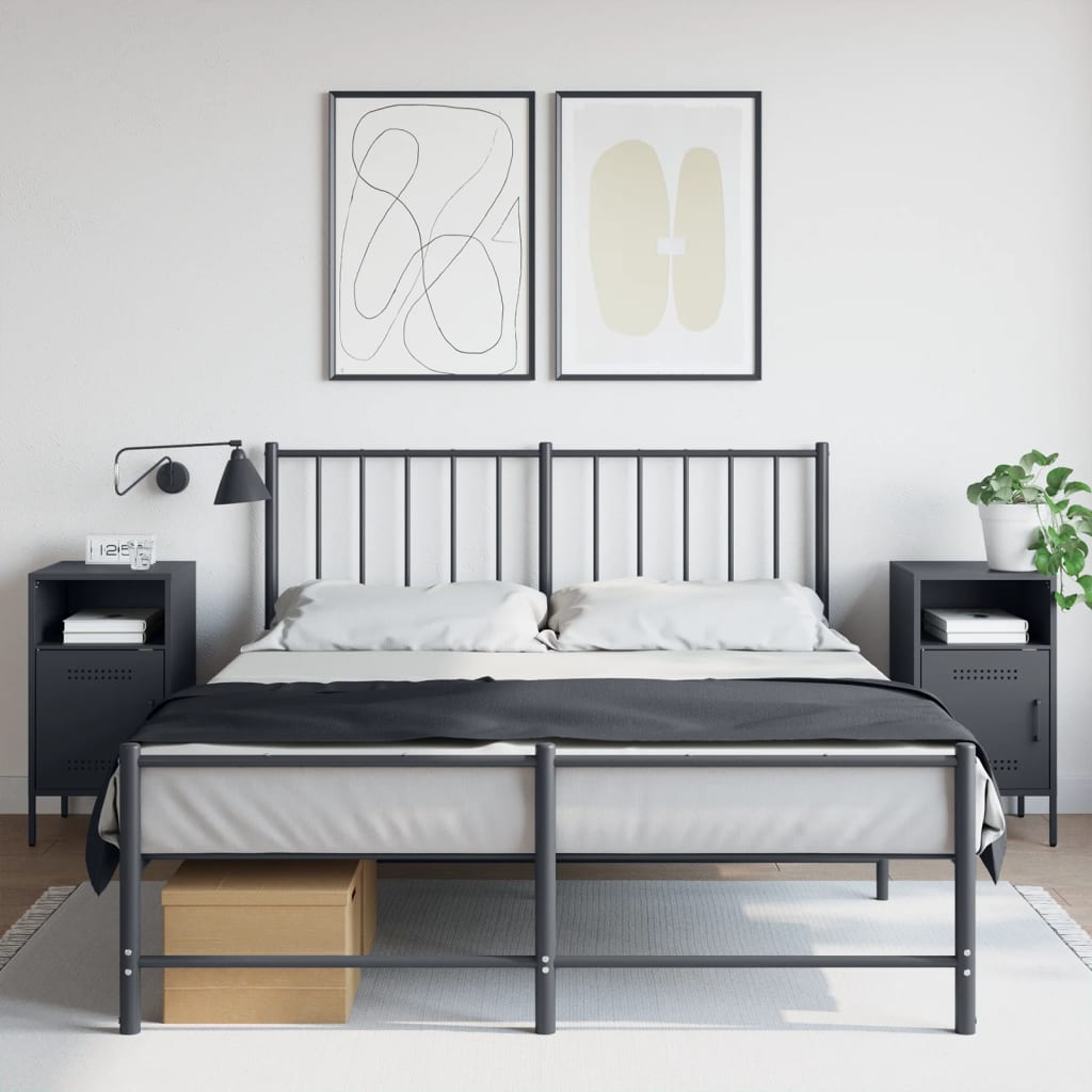 vidaXL Bedside Cabinets 2 pcs Anthracite 36x39x68 cm Steel