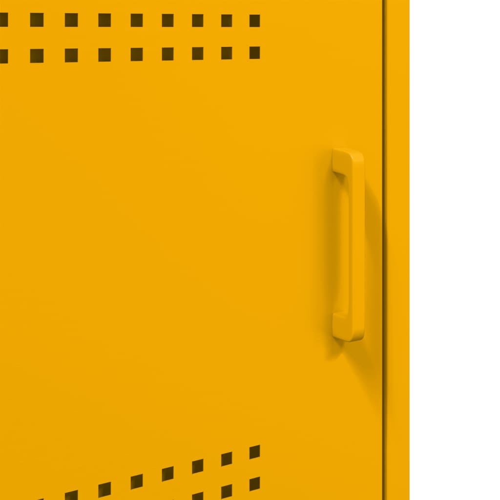 vidaXL Bedside Cabinets 2 pcs Mustard Yellow 36x39x68 cm Steel