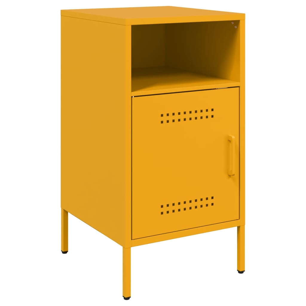 vidaXL Bedside Cabinets 2 pcs Mustard Yellow 36x39x68 cm Steel
