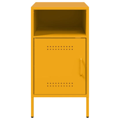vidaXL Bedside Cabinets 2 pcs Mustard Yellow 36x39x68 cm Steel