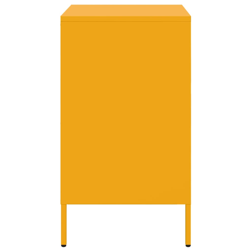 vidaXL Bedside Cabinets 2 pcs Mustard Yellow 36x39x68 cm Steel