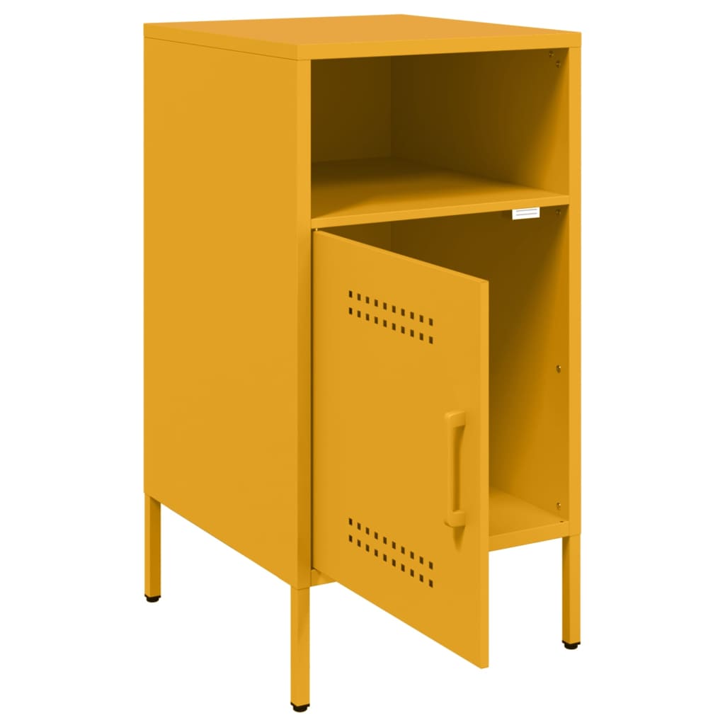vidaXL Bedside Cabinets 2 pcs Mustard Yellow 36x39x68 cm Steel