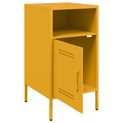 vidaXL Bedside Cabinets 2 pcs Mustard Yellow 36x39x68 cm Steel