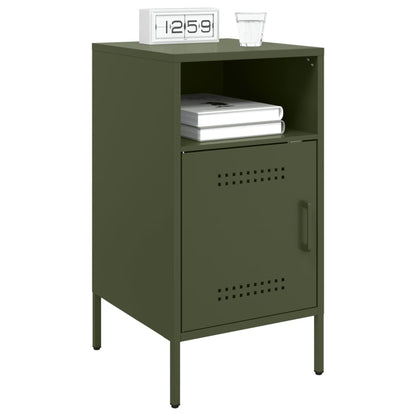 vidaXL Bedside Cabinet |  Set of 2 | Olive Green | Cold-Rolled Steel | Medium