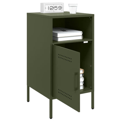 vidaXL Bedside Cabinet |  Set of 2 | Olive Green | Cold-Rolled Steel | Medium