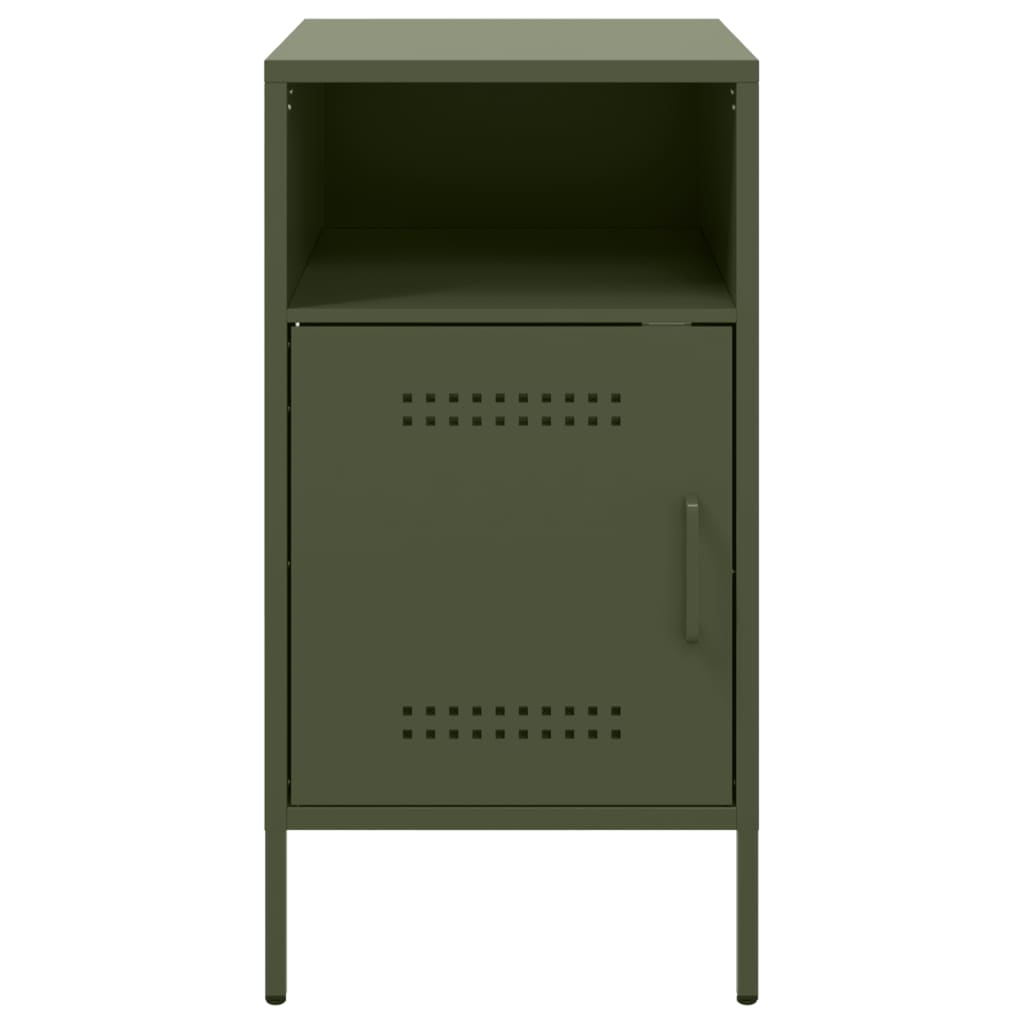 vidaXL Bedside Cabinet |  Set of 2 | Olive Green | Cold-Rolled Steel | Medium