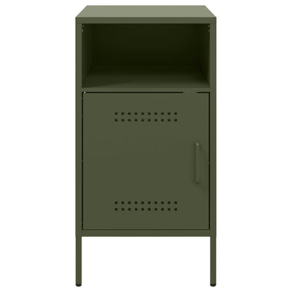 vidaXL Bedside Cabinet |  Set of 2 | Olive Green | Cold-Rolled Steel | Medium