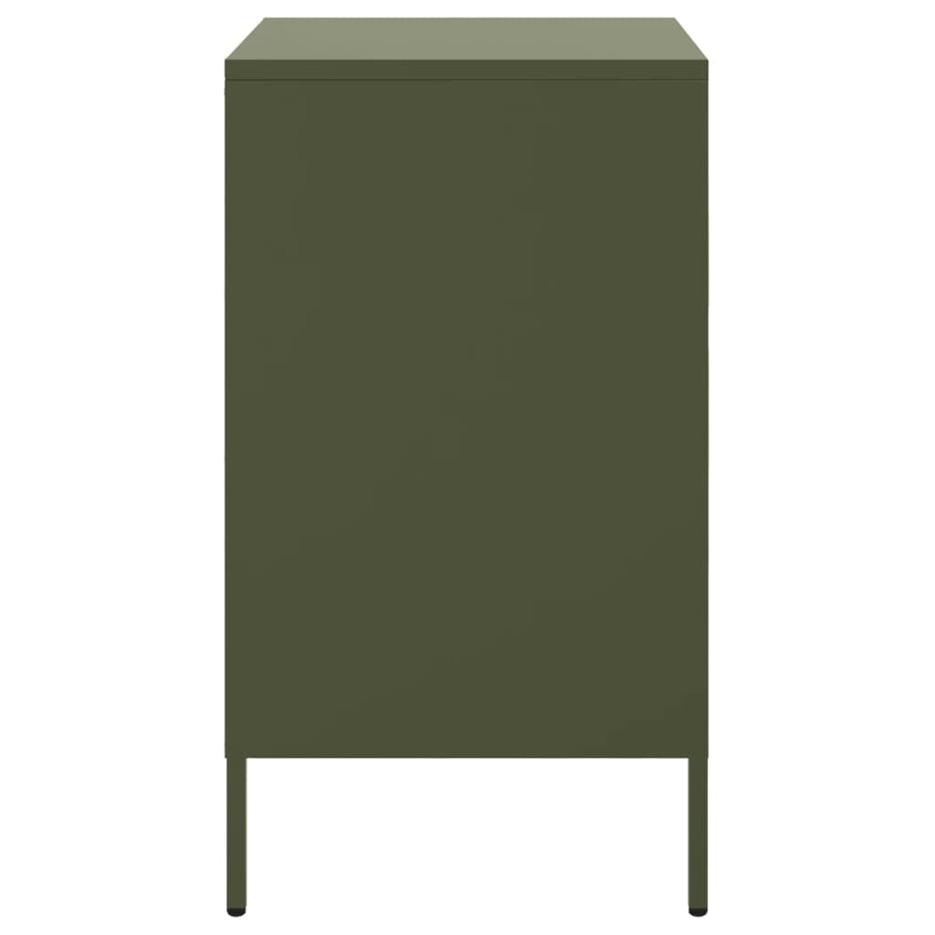 vidaXL Bedside Cabinet |  Set of 2 | Olive Green | Cold-Rolled Steel | Medium
