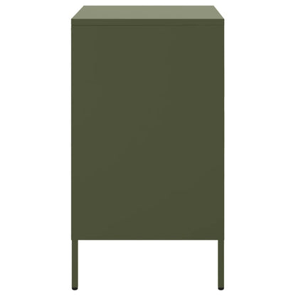 vidaXL Bedside Cabinet |  Set of 2 | Olive Green | Cold-Rolled Steel | Medium