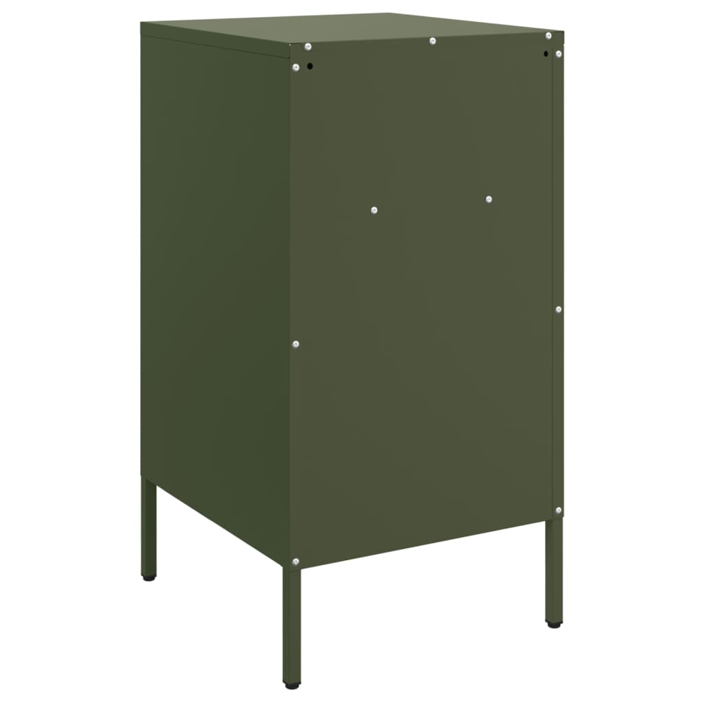vidaXL Bedside Cabinet |  Set of 2 | Olive Green | Cold-Rolled Steel | Medium