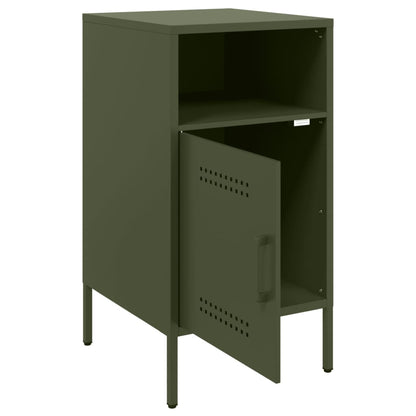 vidaXL Bedside Cabinet |  Set of 2 | Olive Green | Cold-Rolled Steel | Medium