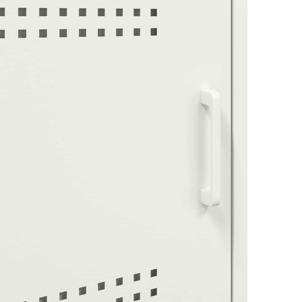 vidaXL Bedside Cabinet White 36x39x68 cm Steel