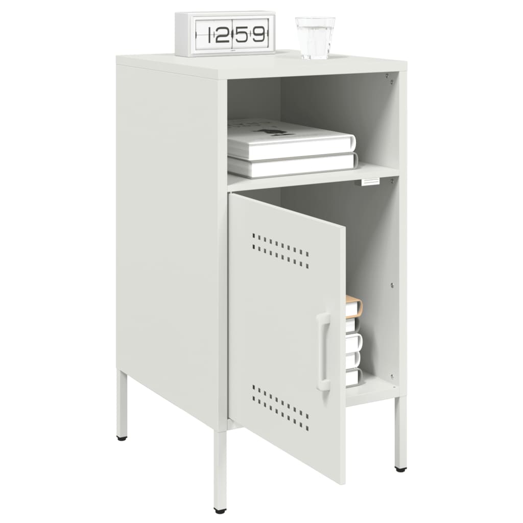 vidaXL Bedside Cabinet White 36x39x68 cm Steel