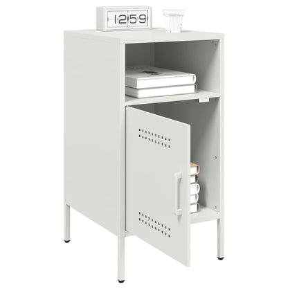 vidaXL Bedside Cabinet White 36x39x68 cm Steel