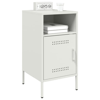 vidaXL Bedside Cabinet White 36x39x68 cm Steel