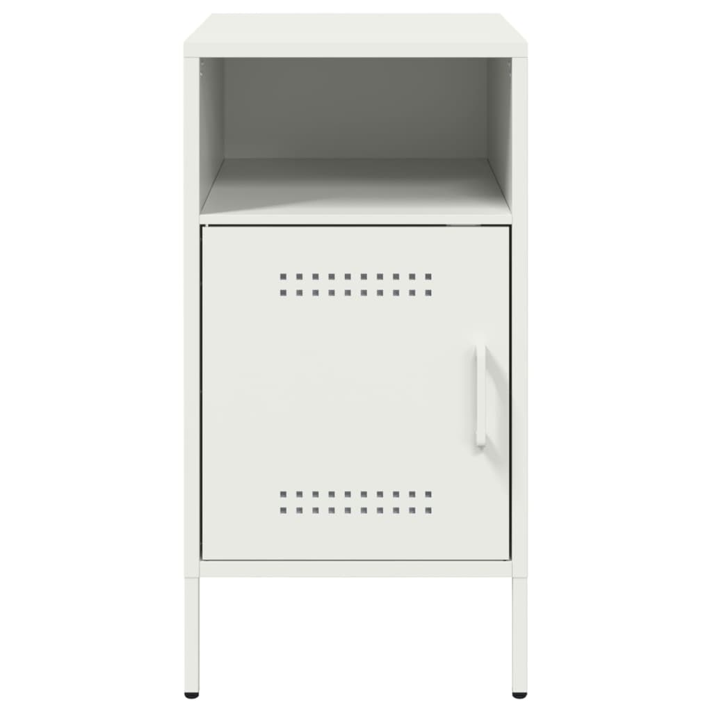 vidaXL Bedside Cabinet White 36x39x68 cm Steel