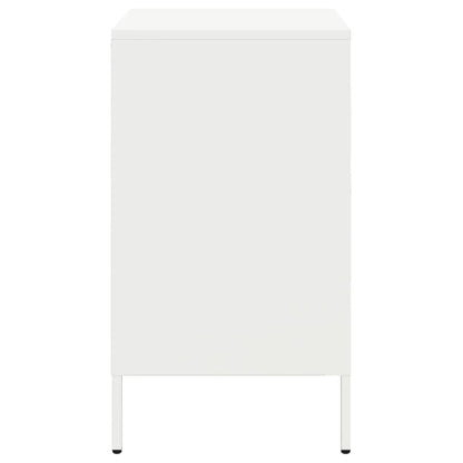vidaXL Bedside Cabinet White 36x39x68 cm Steel