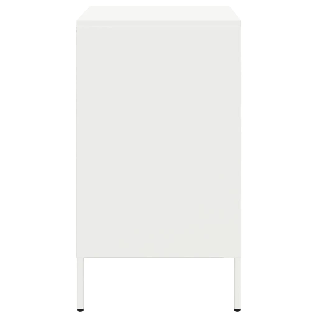 vidaXL Bedside Cabinet White 36x39x68 cm Steel
