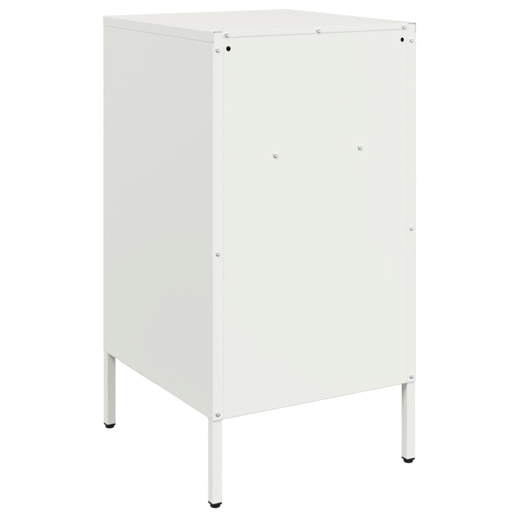 vidaXL Bedside Cabinet White 36x39x68 cm Steel