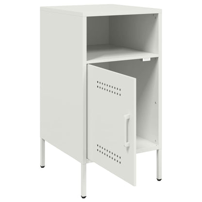 vidaXL Bedside Cabinet White 36x39x68 cm Steel