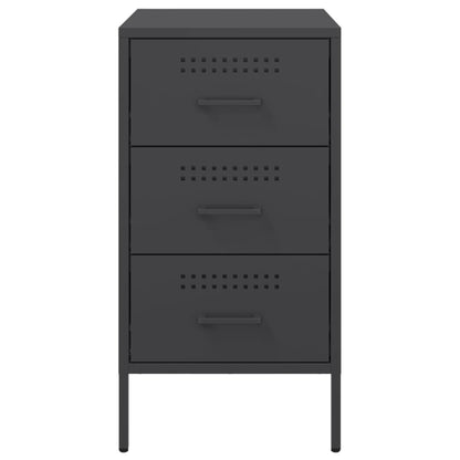 vidaXL Bedside Cabinets 2 pcs Black 36x39x68 cm Steel