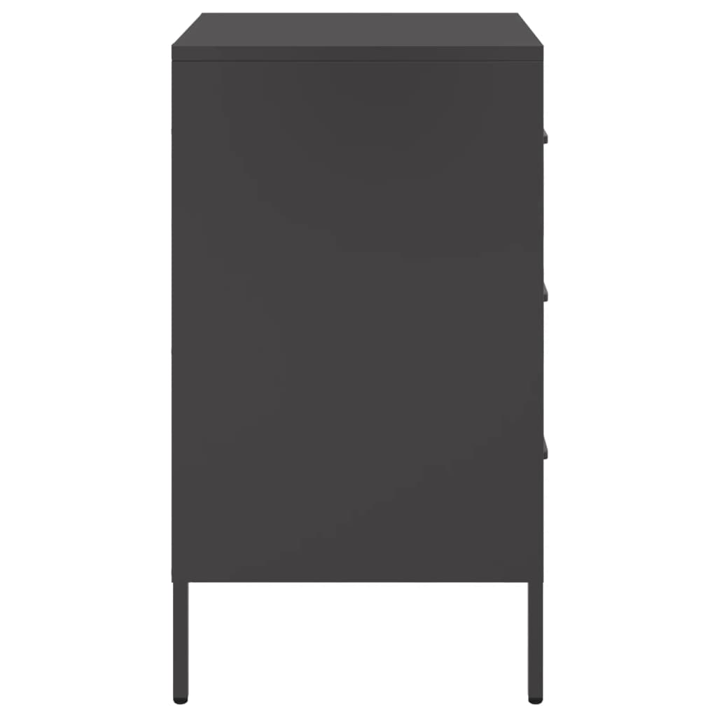 vidaXL Bedside Cabinets 2 pcs Black 36x39x68 cm Steel