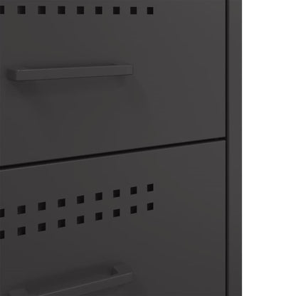 vidaXL Bedside Cabinets 2 pcs Black 36x39x68 cm Steel