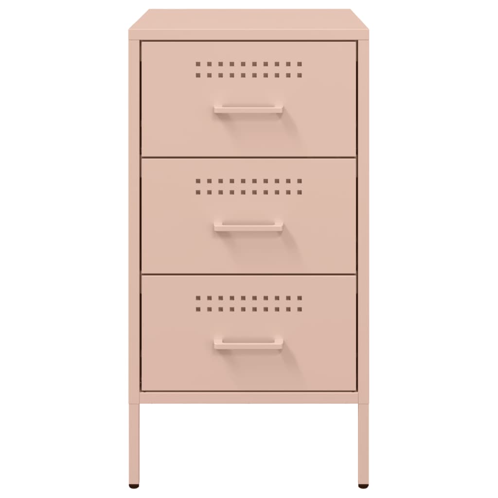 vidaXL Bedside Cabinet Pink 36x39x68 cm Steel