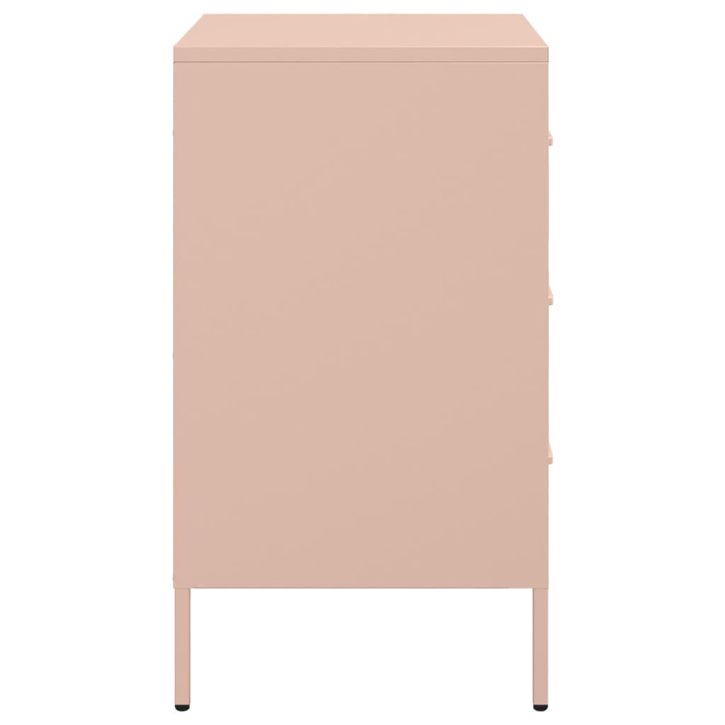 vidaXL Bedside Cabinet Pink 36x39x68 cm Steel