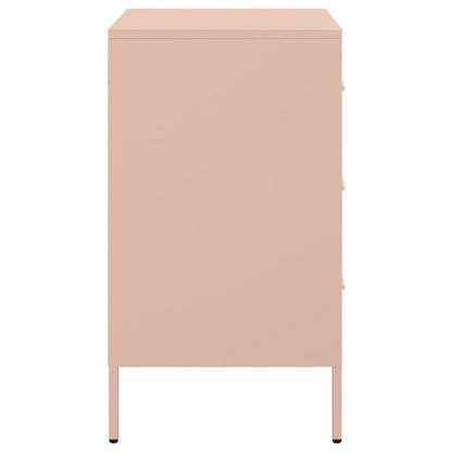 vidaXL Bedside Cabinet Pink 36x39x68 cm Steel