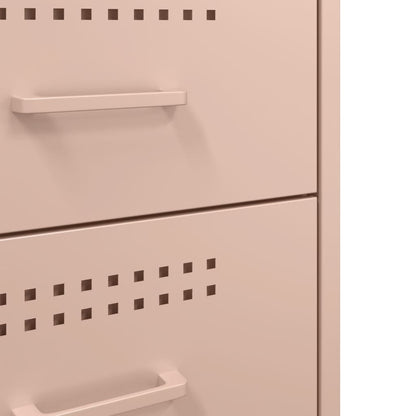 vidaXL Bedside Cabinet Pink 36x39x68 cm Steel
