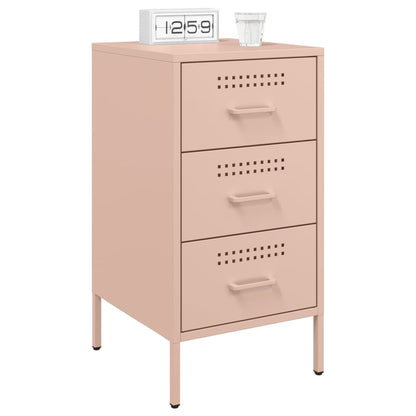 vidaXL Bedside Cabinets 2 pcs Pink 36x39x68 cm Steel