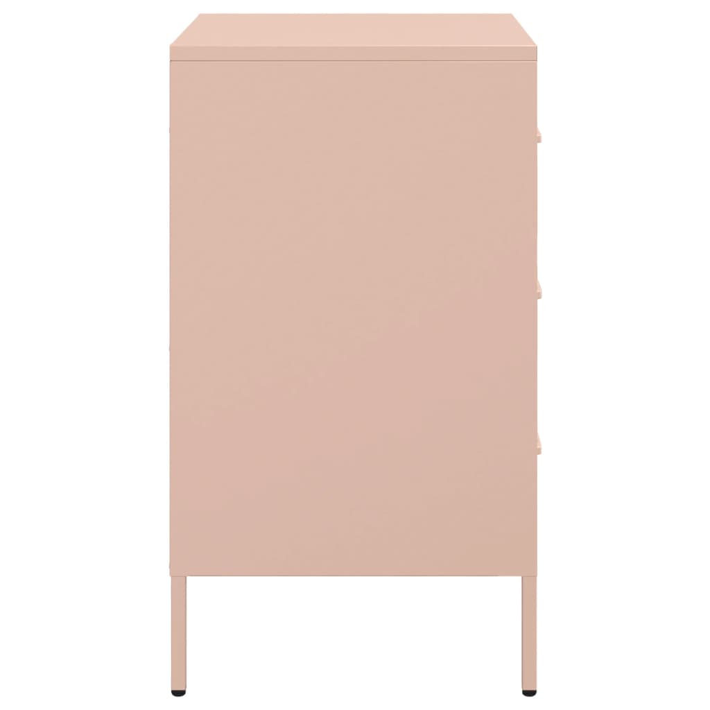 vidaXL Bedside Cabinets 2 pcs Pink 36x39x68 cm Steel