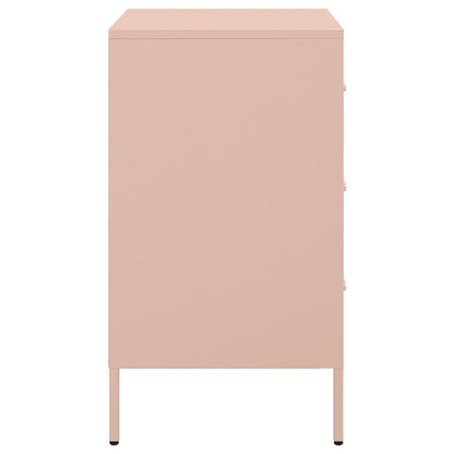 vidaXL Bedside Cabinets 2 pcs Pink 36x39x68 cm Steel