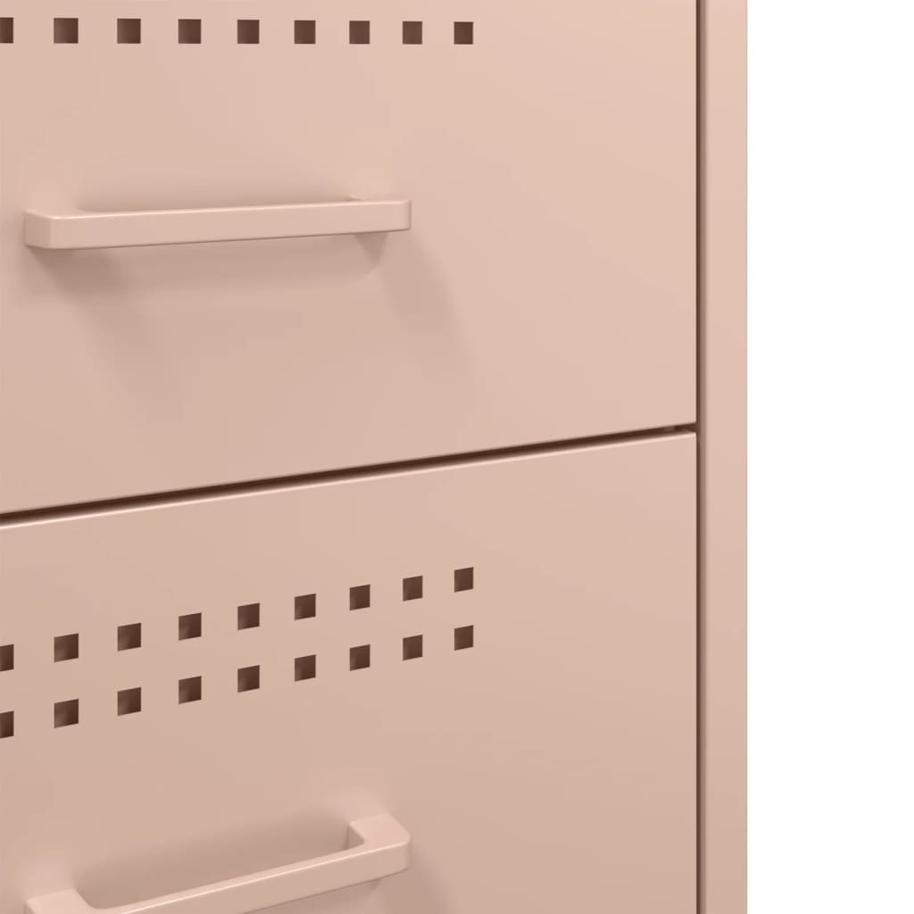 vidaXL Bedside Cabinets 2 pcs Pink 36x39x68 cm Steel