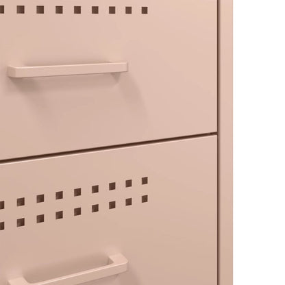 vidaXL Bedside Cabinets 2 pcs Pink 36x39x68 cm Steel