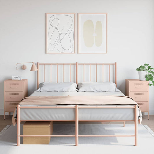 vidaXL Bedside Cabinets 2 pcs Pink 36x39x68 cm Steel