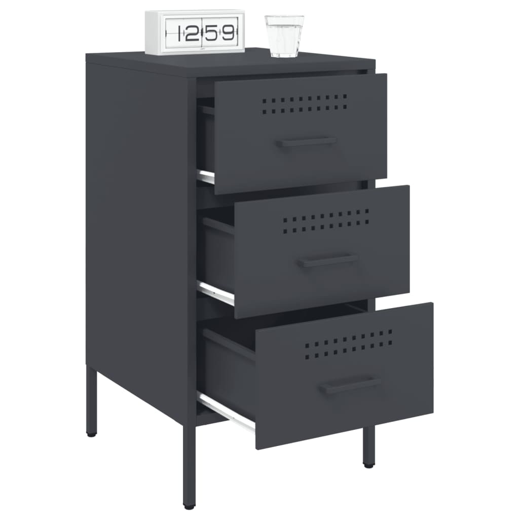 vidaXL Bedside Cabinets 2 pcs Anthracite 36x39x68 cm Steel