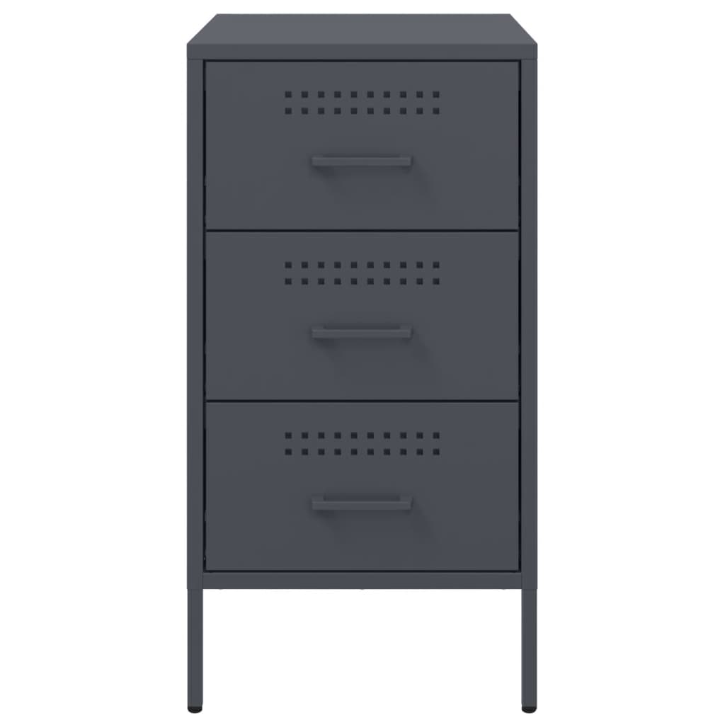vidaXL Bedside Cabinets 2 pcs Anthracite 36x39x68 cm Steel
