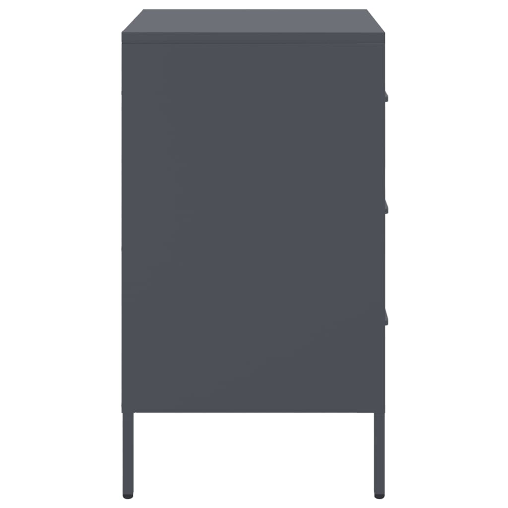vidaXL Bedside Cabinets 2 pcs Anthracite 36x39x68 cm Steel