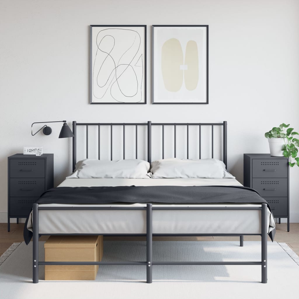 vidaXL Bedside Cabinets 2 pcs Anthracite 36x39x68 cm Steel