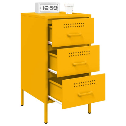 vidaXL Bedside Cabinets 2 pcs Mustard Yellow 36x39x68 cm Steel