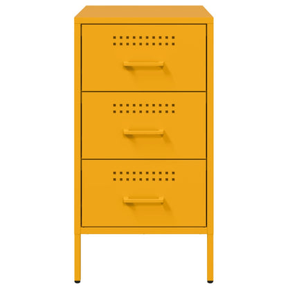 vidaXL Bedside Cabinets 2 pcs Mustard Yellow 36x39x68 cm Steel