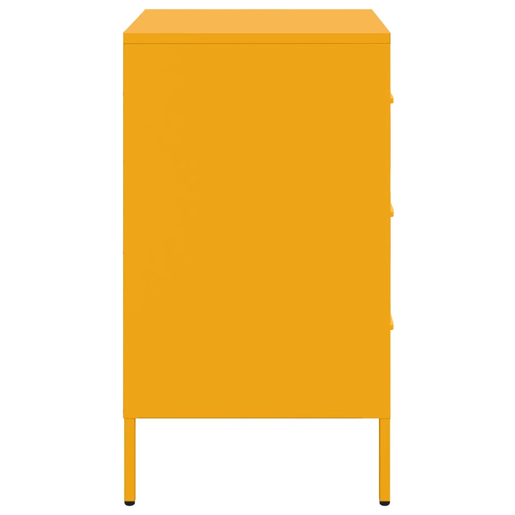 vidaXL Bedside Cabinets 2 pcs Mustard Yellow 36x39x68 cm Steel