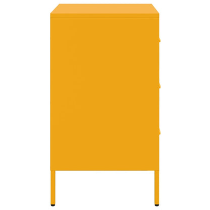 vidaXL Bedside Cabinets 2 pcs Mustard Yellow 36x39x68 cm Steel