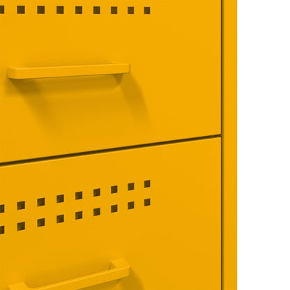 vidaXL Bedside Cabinets 2 pcs Mustard Yellow 36x39x68 cm Steel